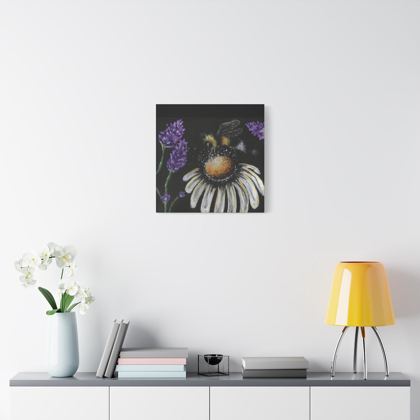 Excited Bee Matte Canvas, Stretched, 1.25" Joyful Bee Series
