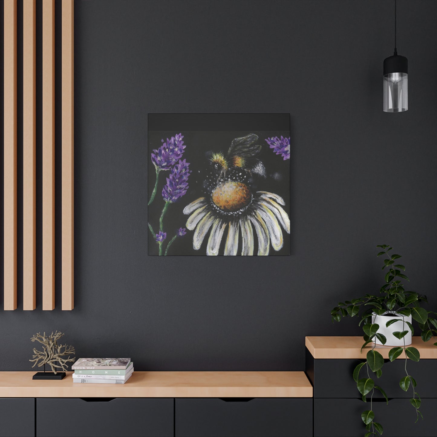 Excited Bee Matte Canvas, Stretched, 1.25" Joyful Bee Series