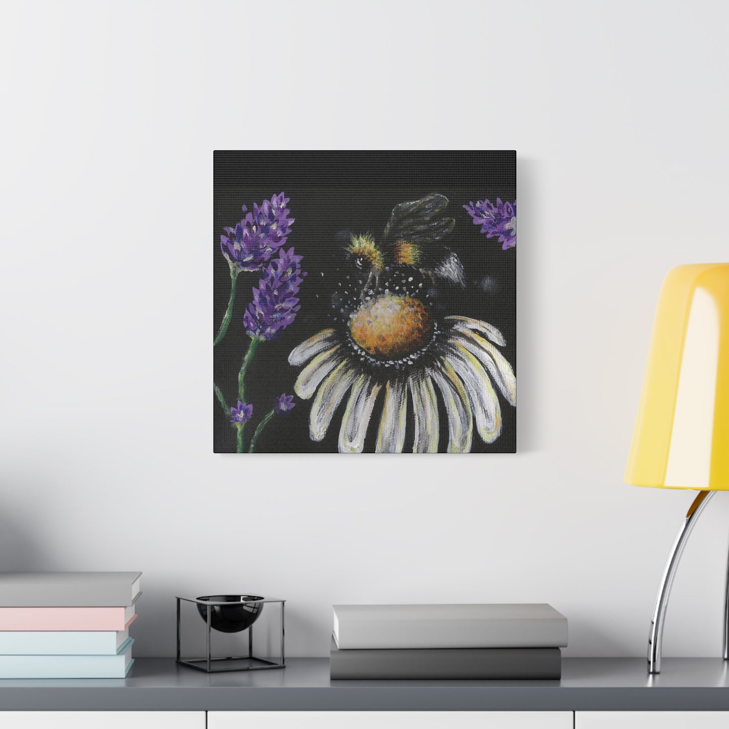 Excited Bee Matte Canvas, Stretched, 1.25" Joyful Bee Series