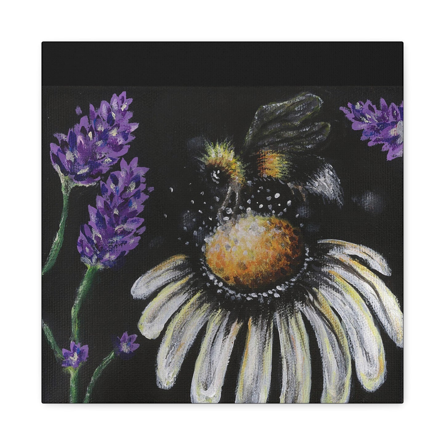 Excited Bee Matte Canvas, Stretched, 1.25" Joyful Bee Series