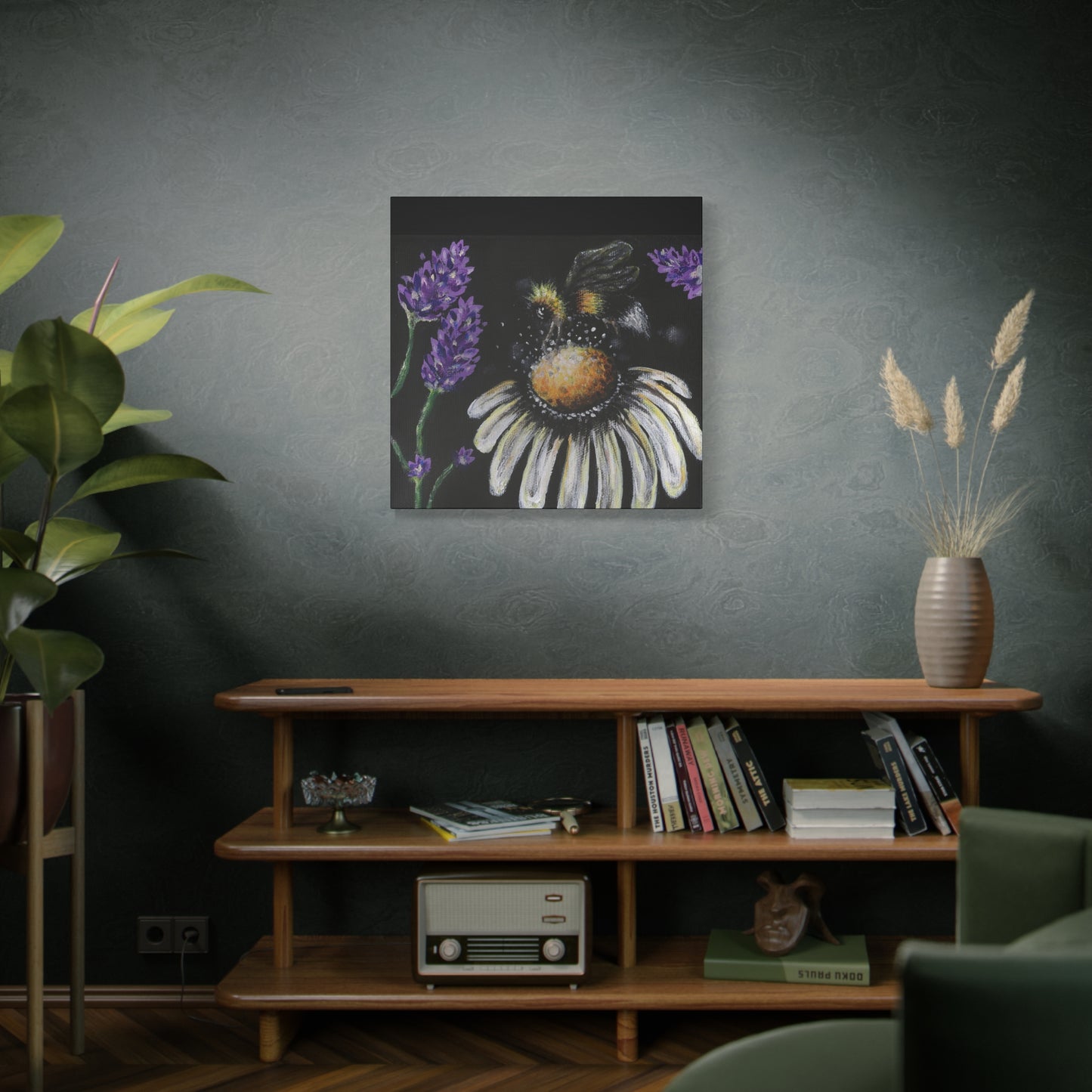 Excited Bee Matte Canvas, Stretched, 1.25" Joyful Bee Series