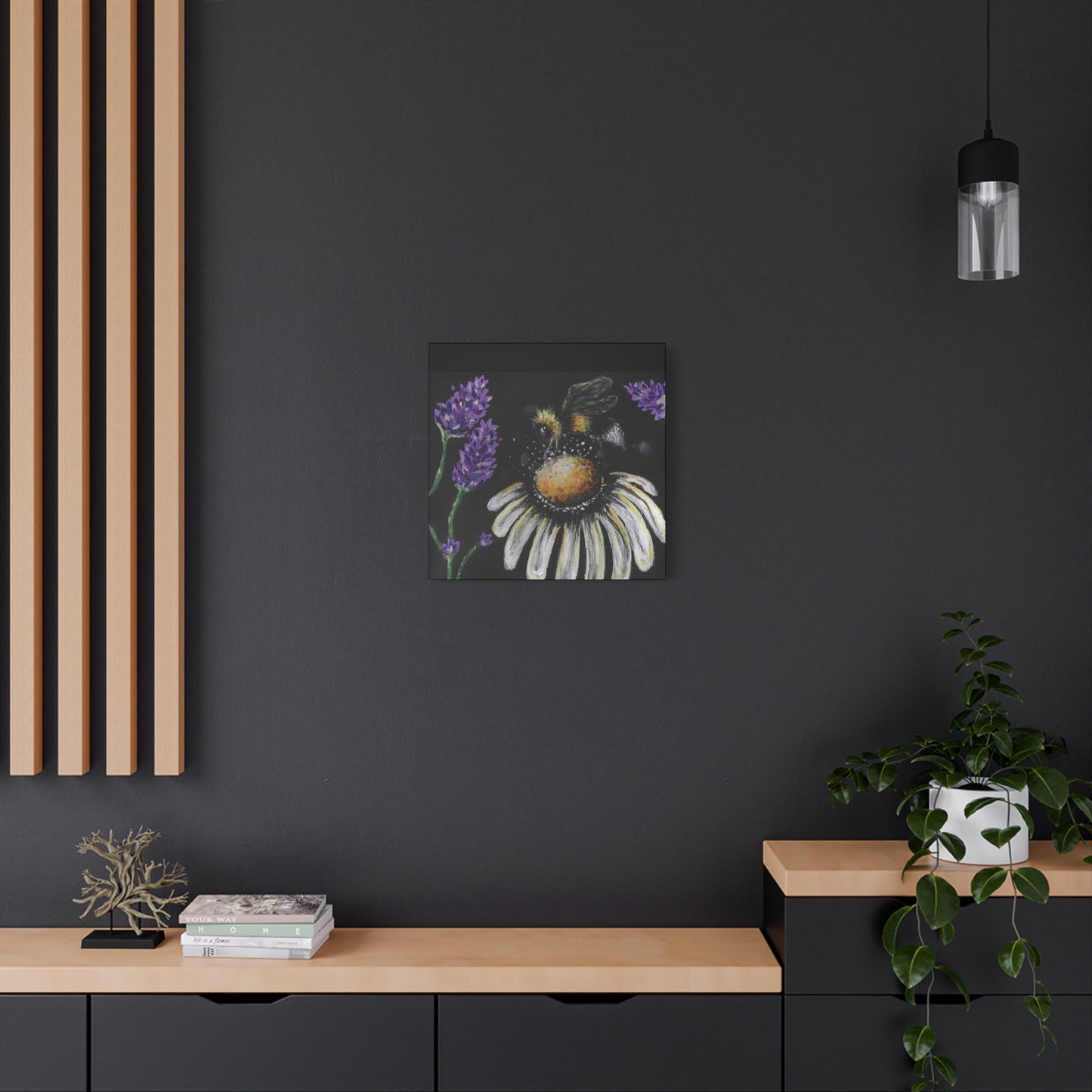 Excited Bee Matte Canvas, Stretched, 1.25" Joyful Bee Series