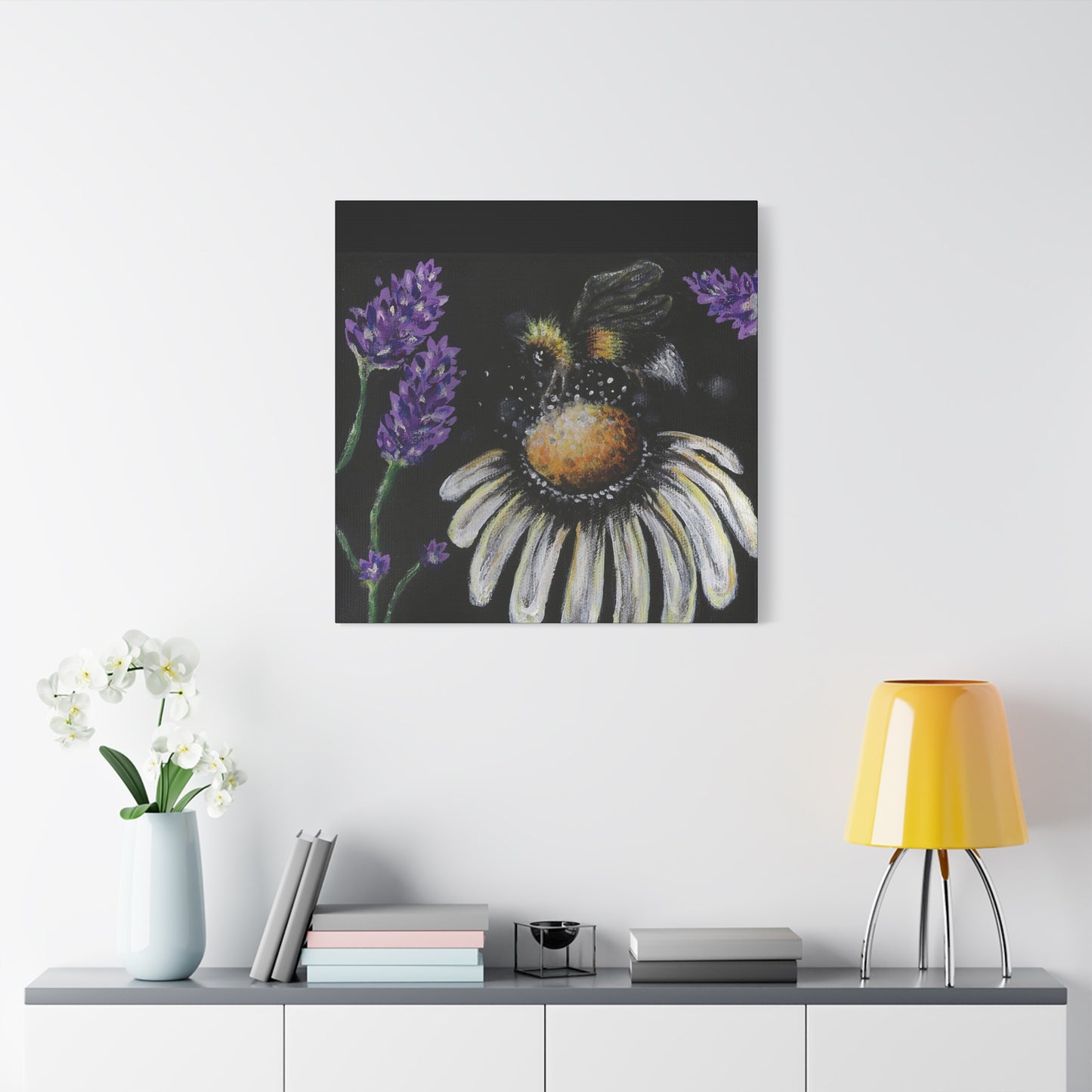 Excited Bee Matte Canvas, Stretched, 1.25" Joyful Bee Series