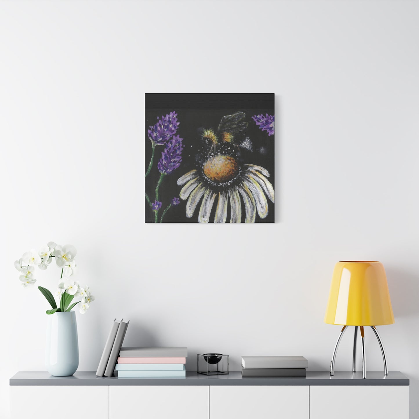 Excited Bee Matte Canvas, Stretched, 1.25" Joyful Bee Series