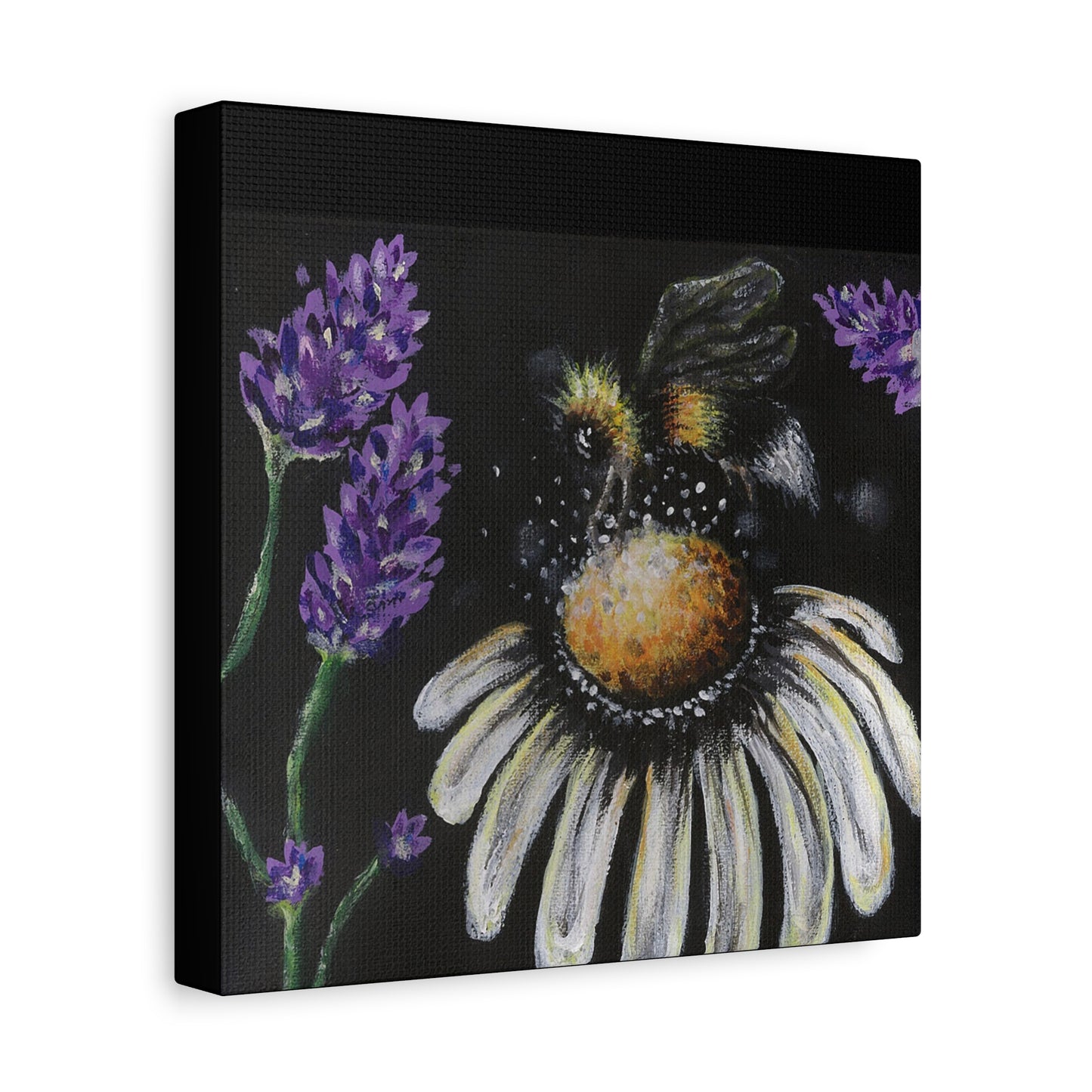 Excited Bee Matte Canvas, Stretched, 1.25" Joyful Bee Series