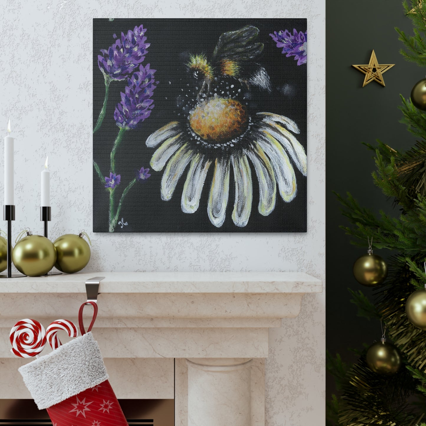 Excited Bee Canvas Gallery Wraps Joyful Bee Series