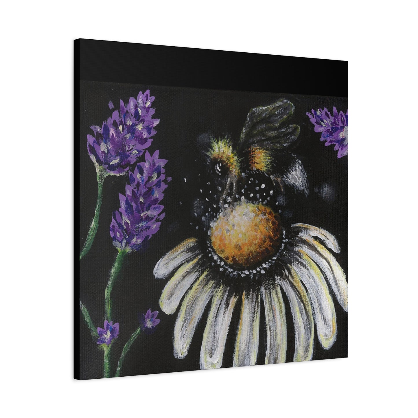 Excited Bee Matte Canvas, Stretched, 1.25" Joyful Bee Series