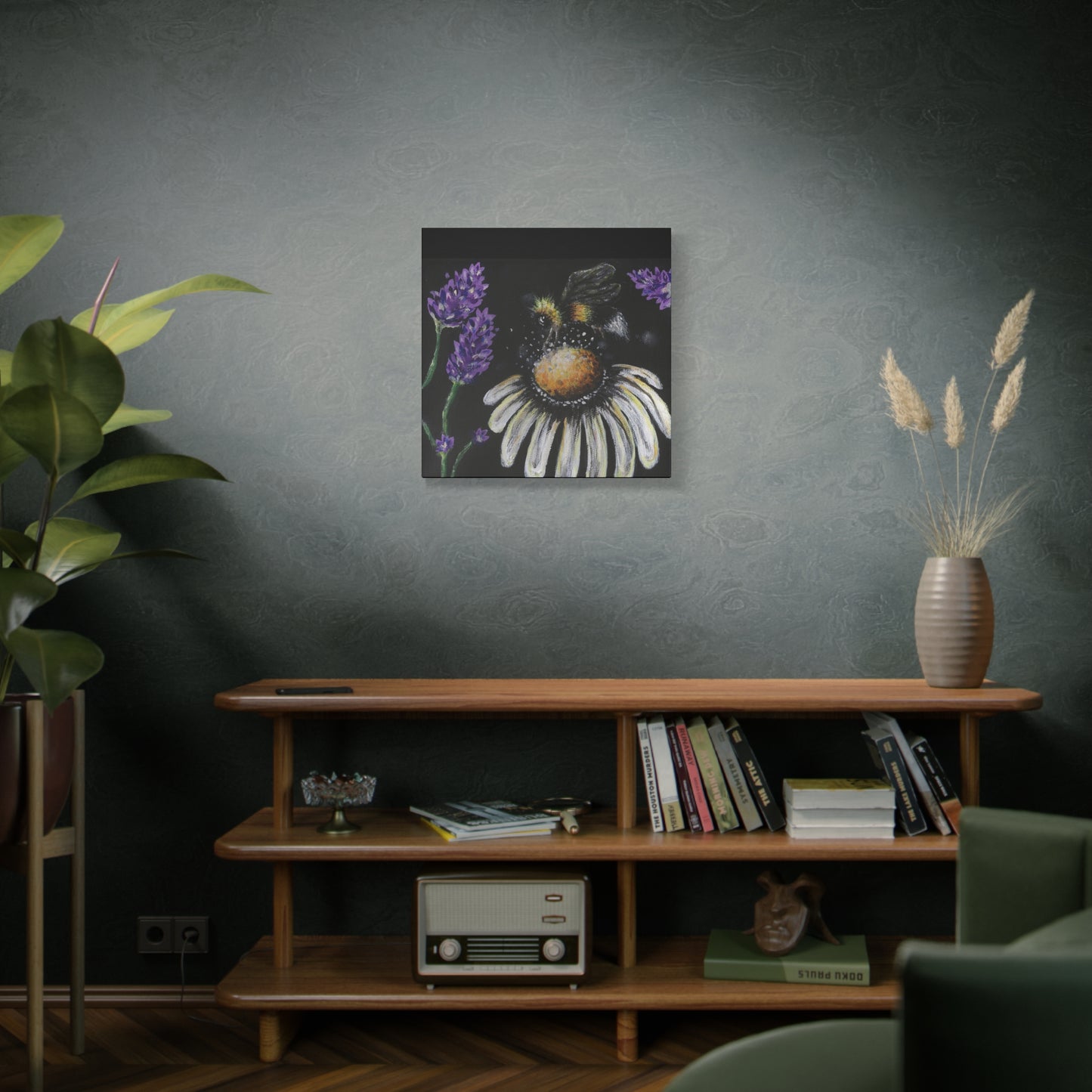 Excited Bee Matte Canvas, Stretched, 1.25" Joyful Bee Series