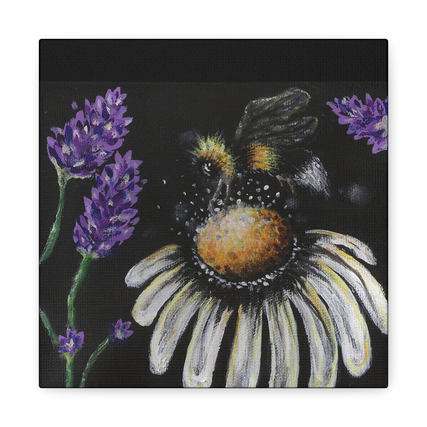 Excited Bee Matte Canvas, Stretched, 1.25" Joyful Bee Series