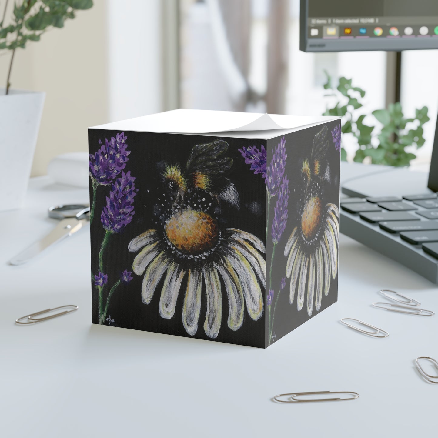 Excited Bee Note Cube Joyful Bee Series