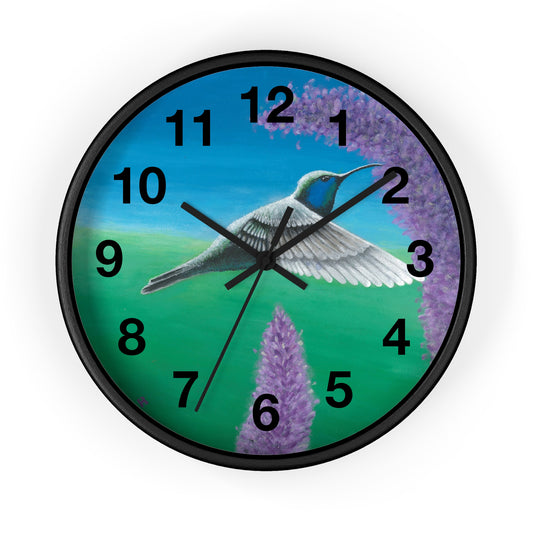 Hummingbird Wall Clock Art by Tammy Clark