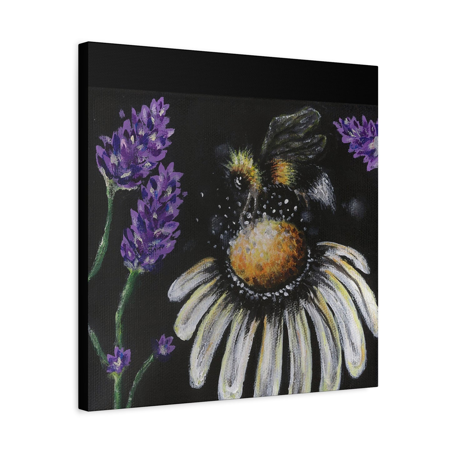 Excited Bee Matte Canvas, Stretched, 1.25" Joyful Bee Series