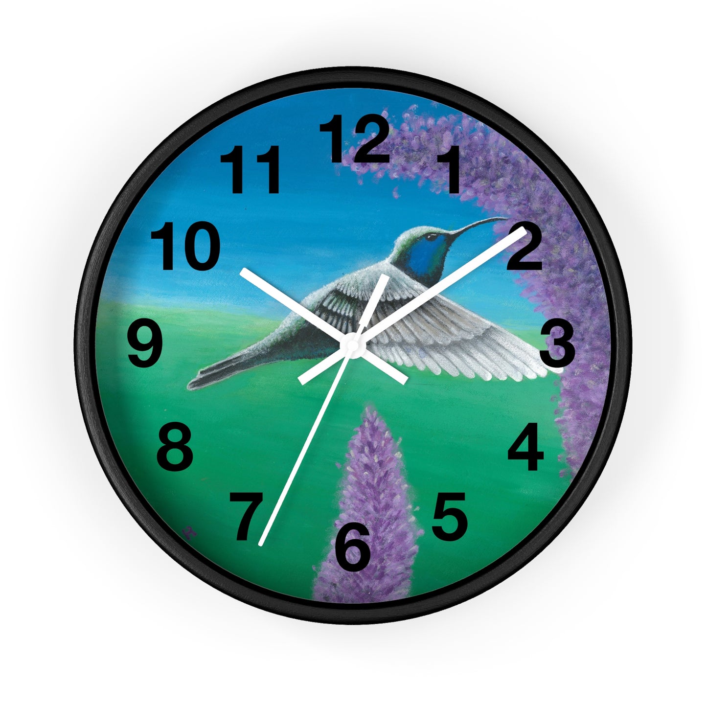 Hummingbird Wall Clock Art by Tammy Clark