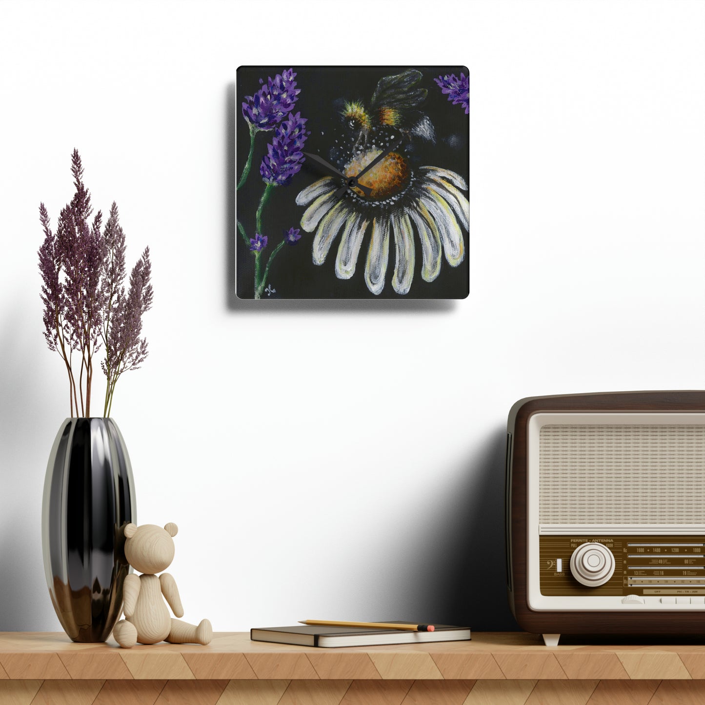 Excited Bee Wall Clock from the Joyful Bee Series