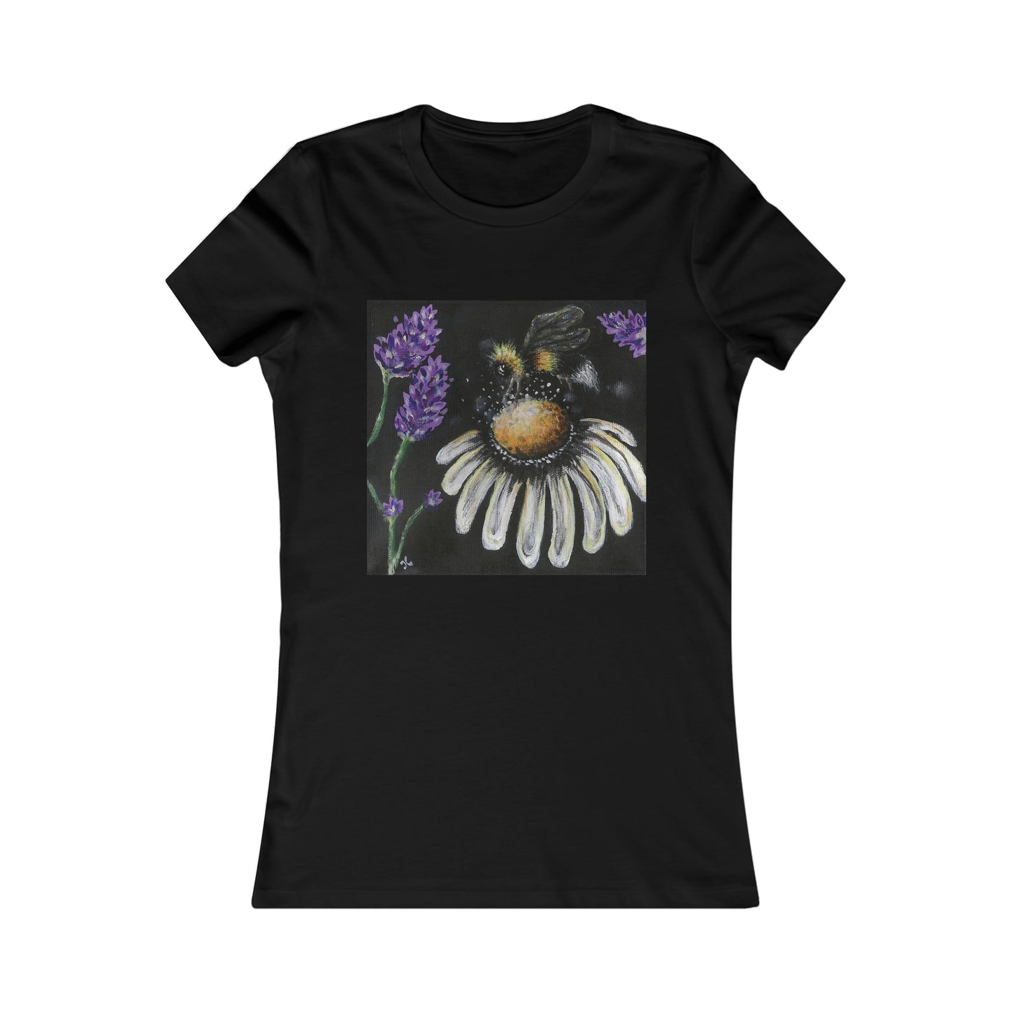 Excited Bee Women's Fitted Tee Shirt Joyful Bee Series