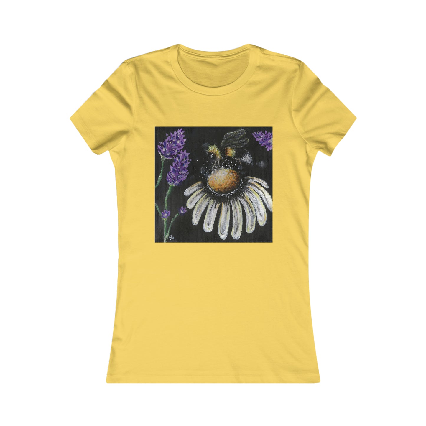 Excited Bee Women's Fitted Tee Shirt Joyful Bee Series