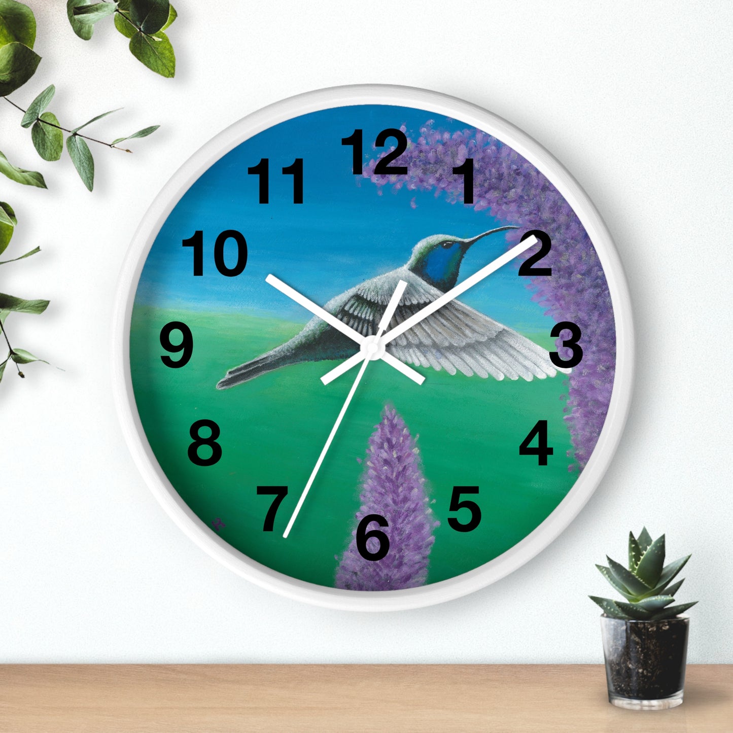 Hummingbird Wall Clock Art by Tammy Clark