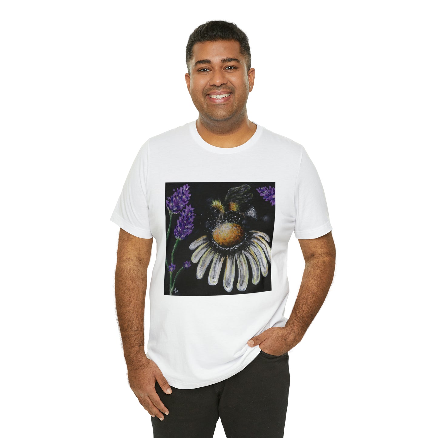 Excited Bee Unisex Jersey Short Sleeve Tee Joyful Bee Series