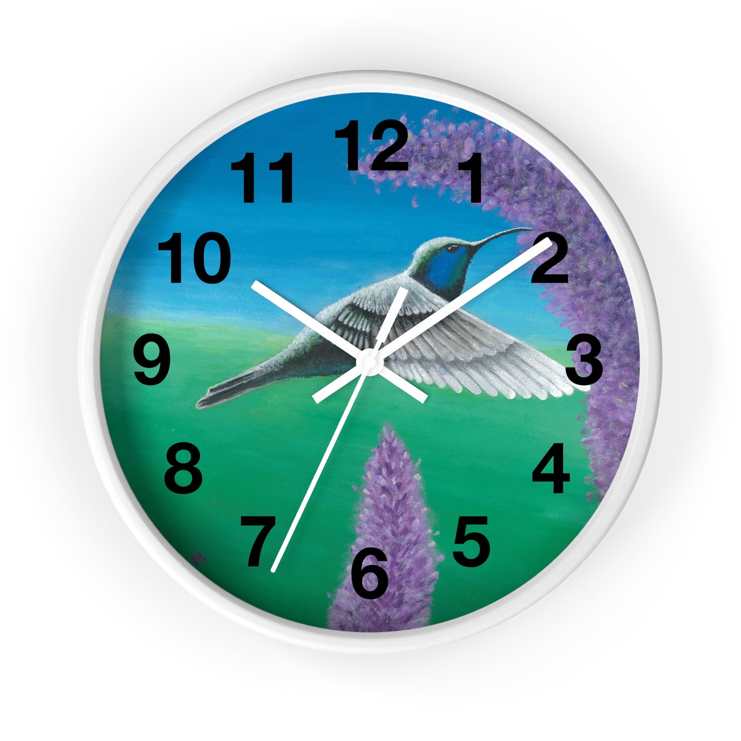 Hummingbird Wall Clock Art by Tammy Clark