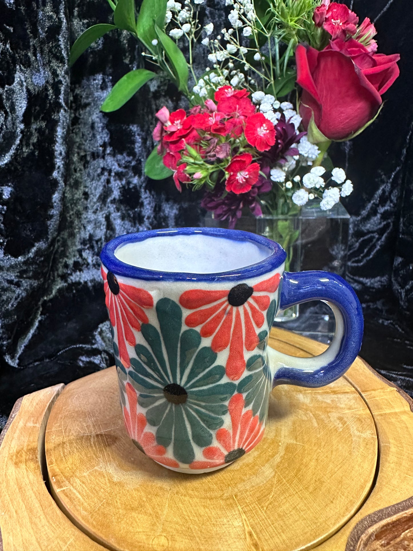Guatemala small tea cup orange and teal