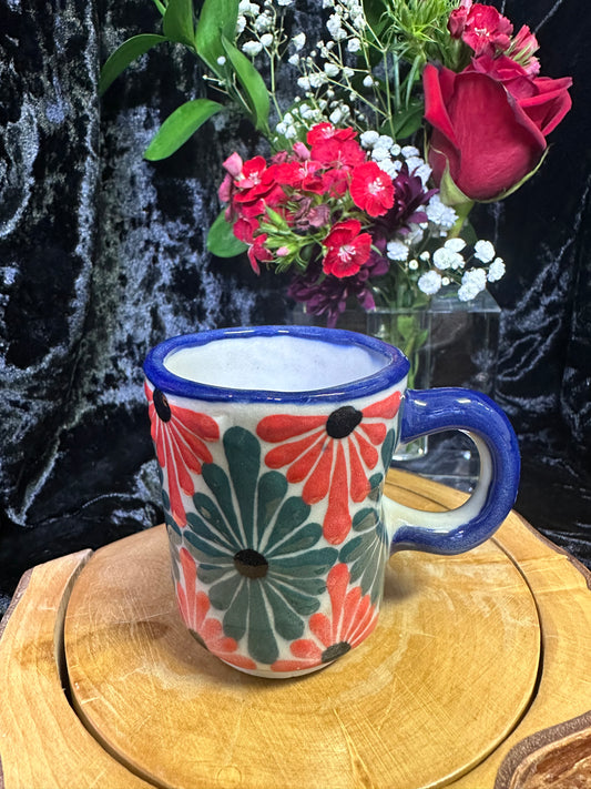 Guatemala small tea cup orange and teal