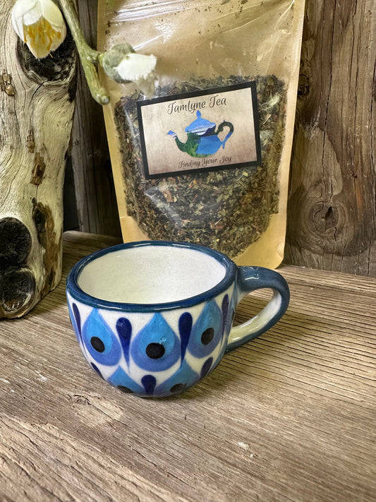 Guatemala Short Tea Cup with peacock design