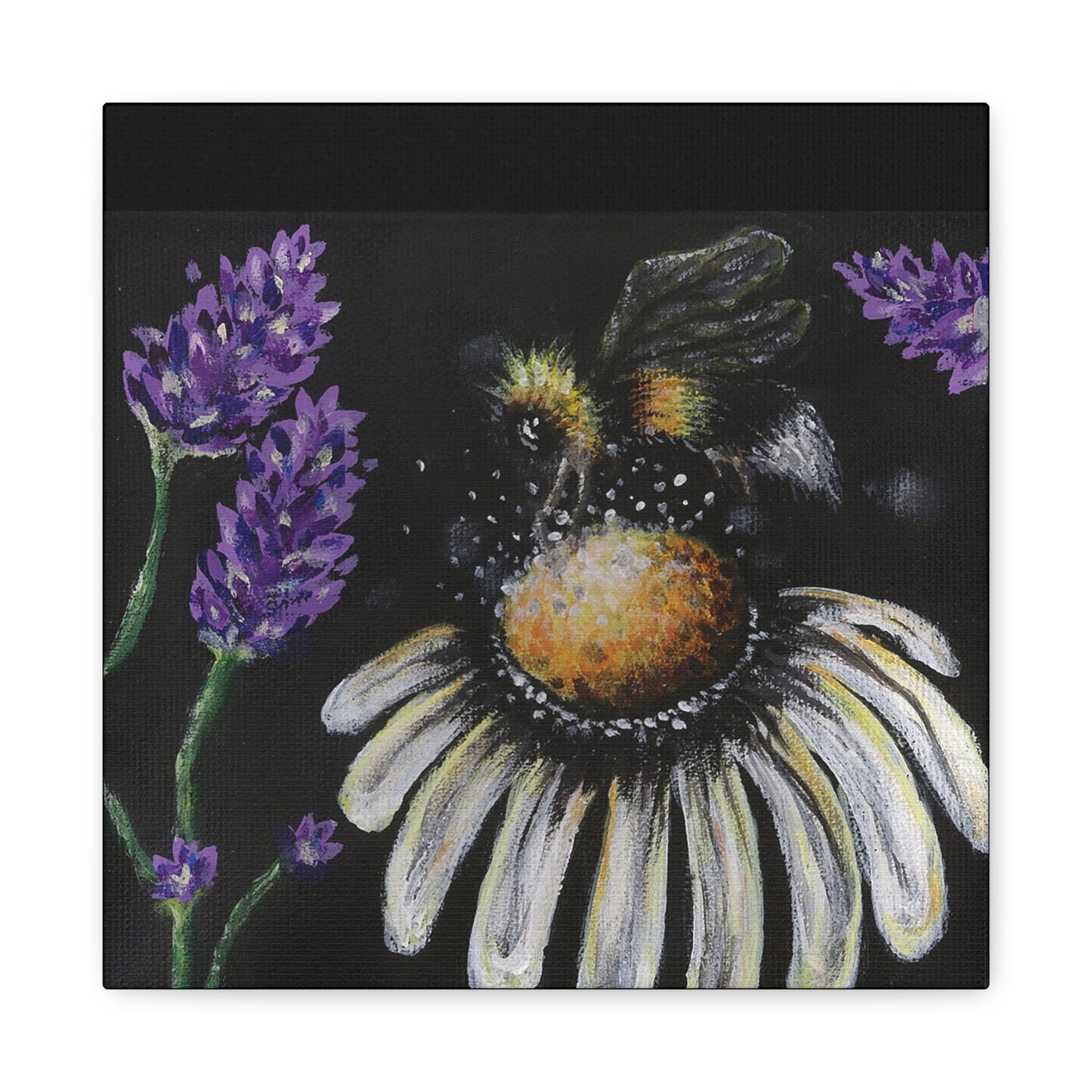 Excited Bee Matte Canvas, Stretched, 1.25" Joyful Bee Series
