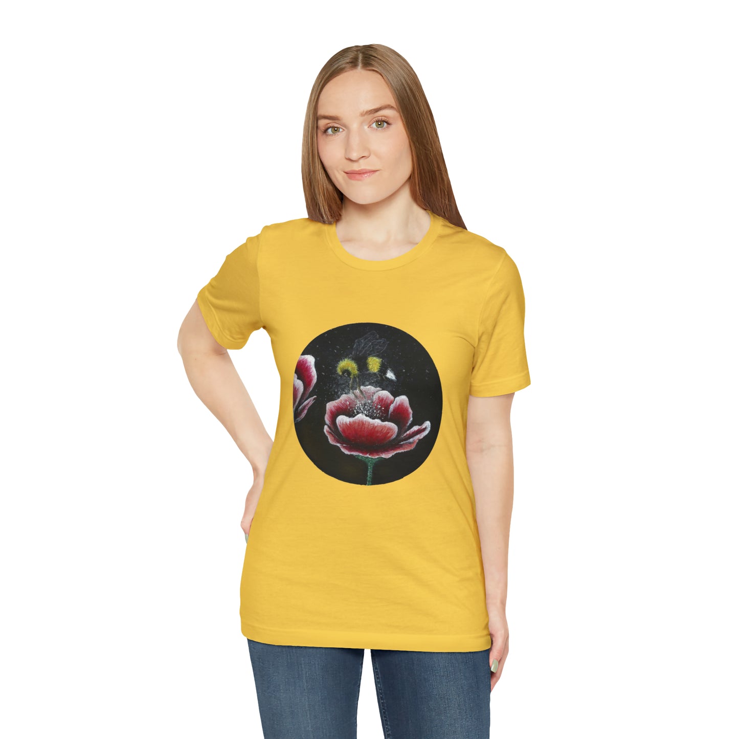 Happy Bee Unisex Jersey Short Sleeve Tee Joyful Bee Series