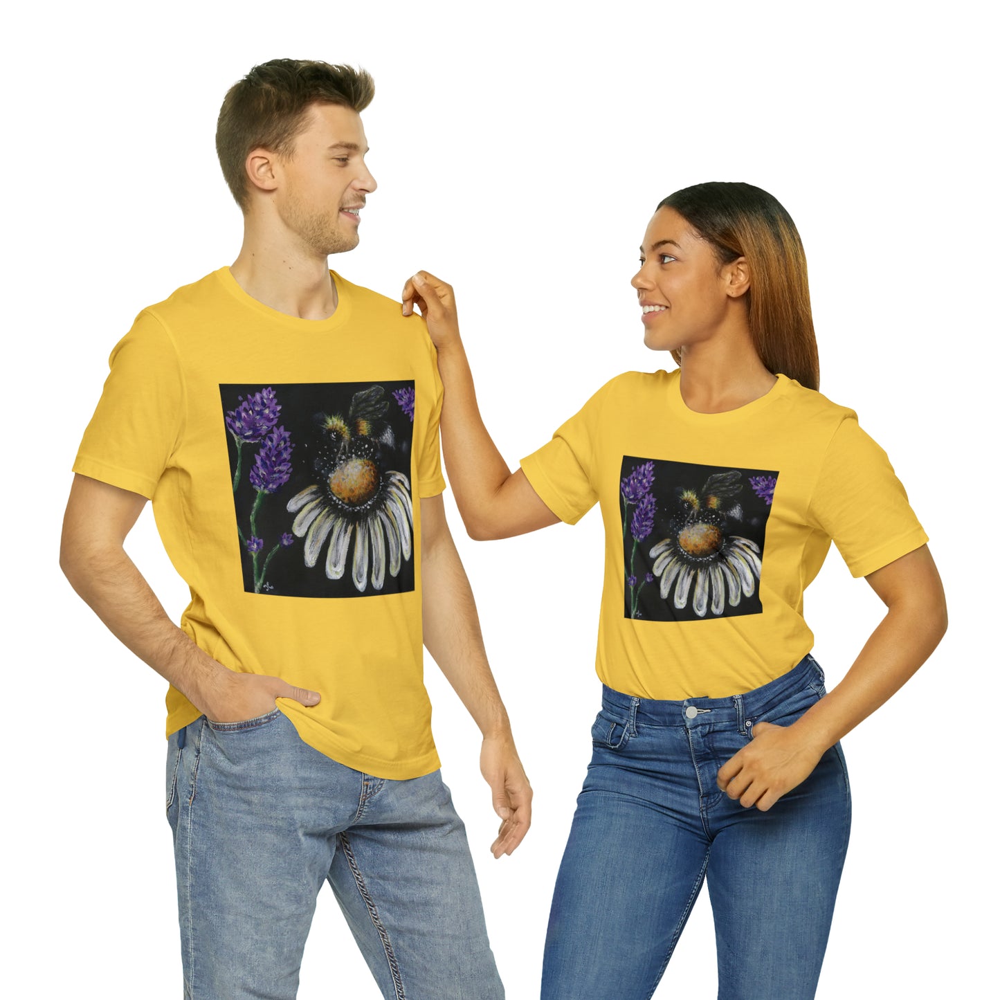 Excited Bee Unisex Jersey Short Sleeve Tee Joyful Bee Series