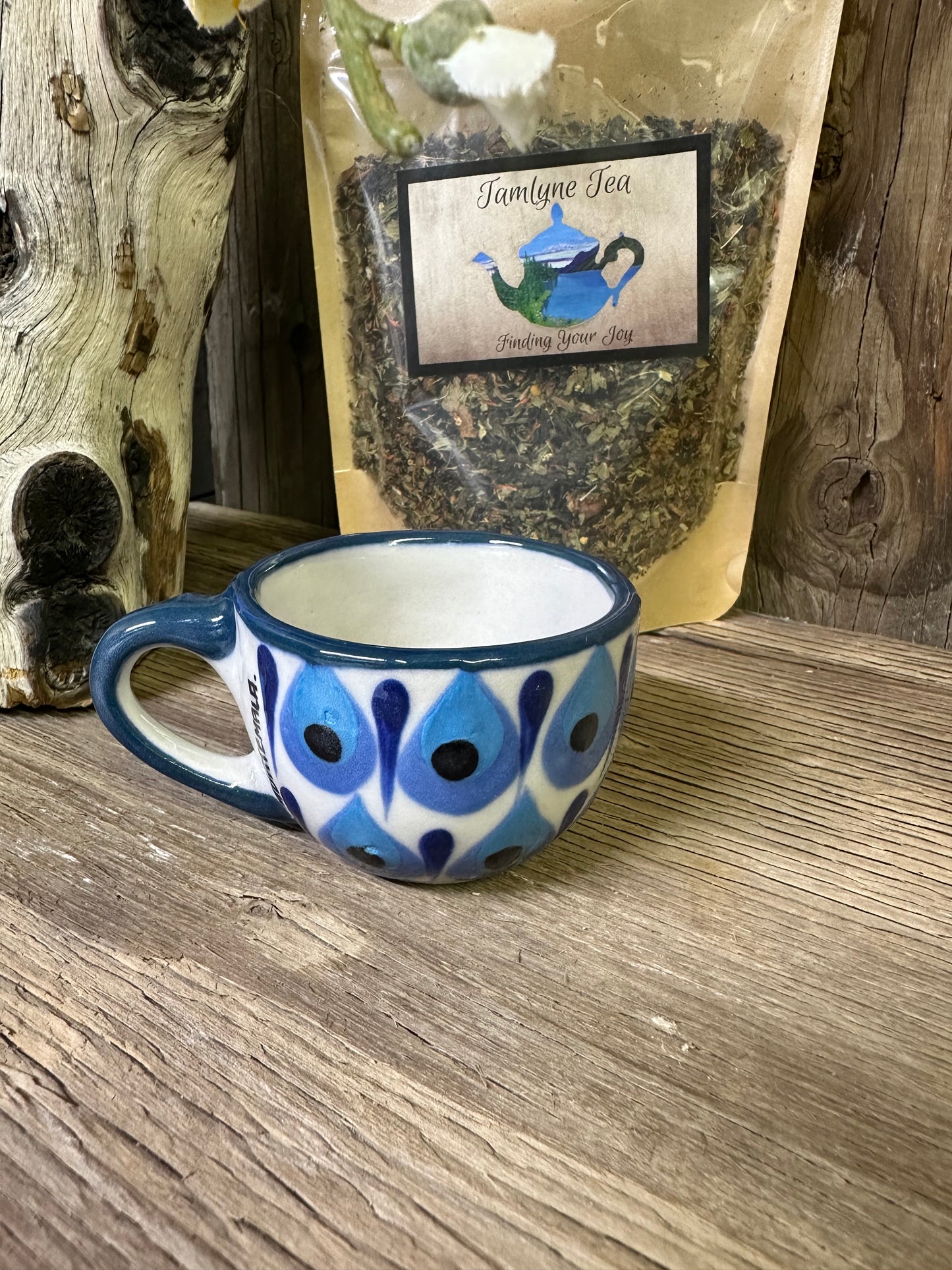 Guatemala Short Tea Cup with peacock design