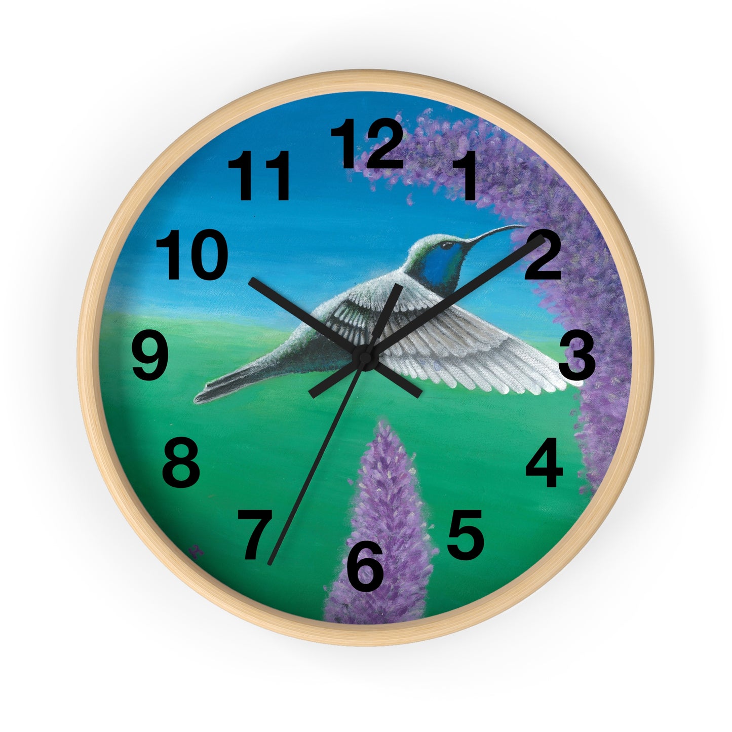 Hummingbird Wall Clock Art by Tammy Clark