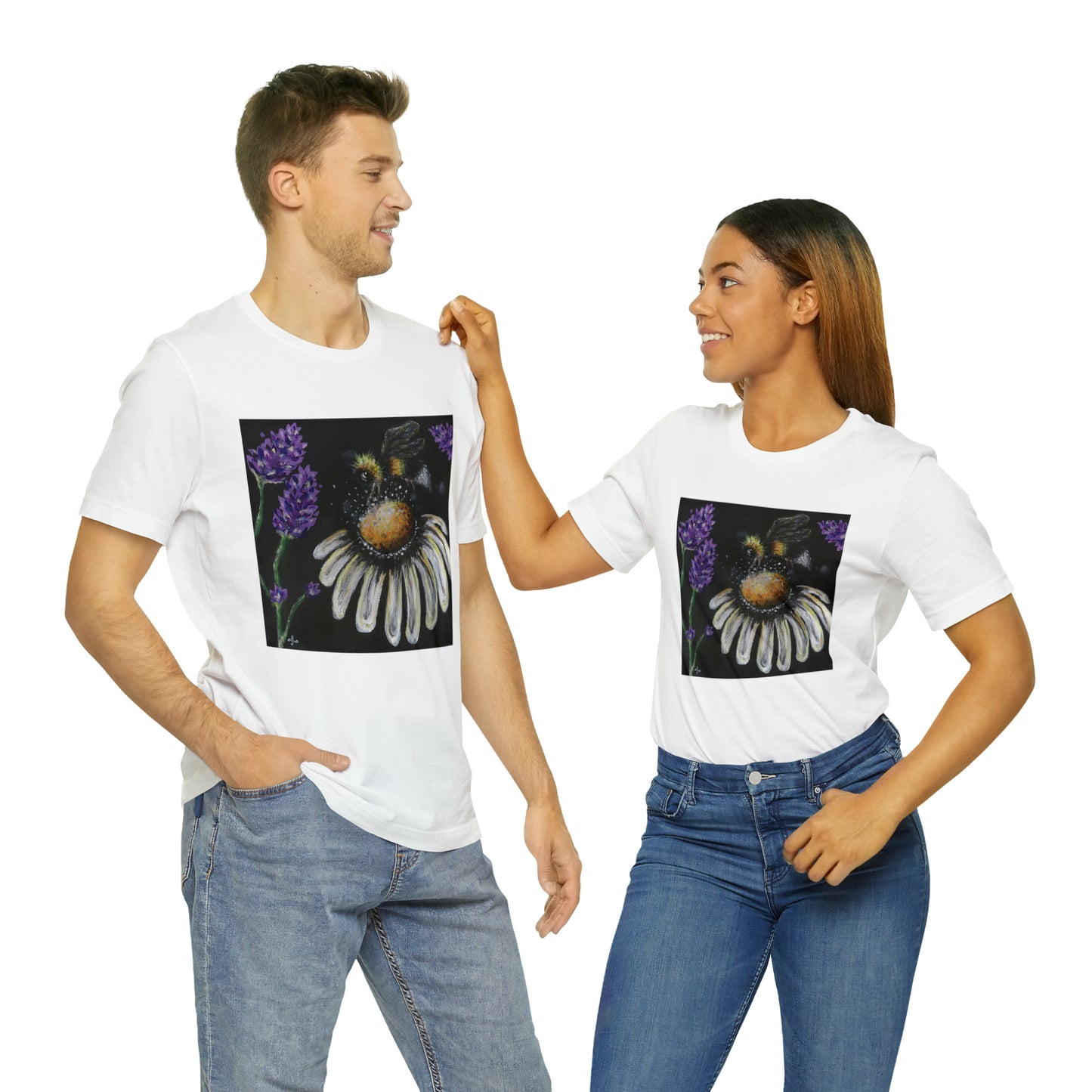 Excited Bee Unisex Jersey Short Sleeve Tee Joyful Bee Series