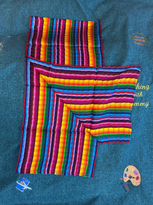 Handwoven Guatemala Fashion Scarfs Bright Rainbow