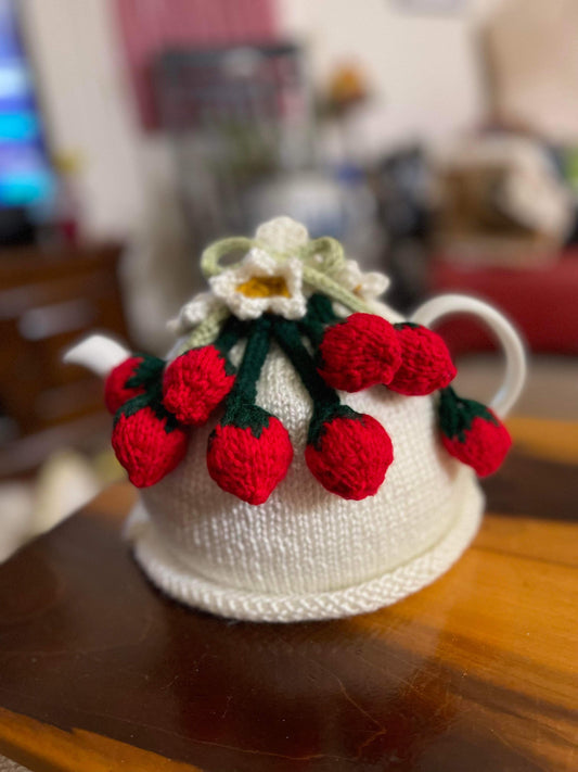 Tea Pot Cozy  Hanging Strawberries