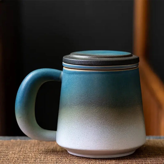 Ceramic Mug with Infuser (Blue)